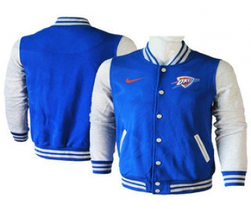 Men's Oklahoma City Thunder Blue Stitched NBA Jacket