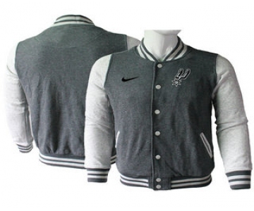 Men's San Antonio Spurs Gray Stitched NBA Jacket