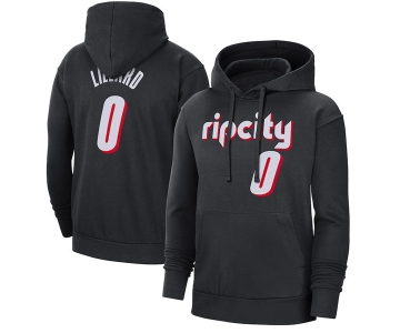 Men's Portland Trail Blazers #0 Damian Lillard 2022 Black Pullover Hoodie