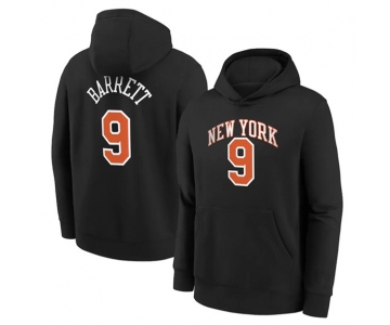 Men's New York Knicks #9 RJ Barrett Black Pullover Hoodie