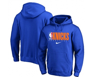 New York Knicks Nike Spotlight Practice Performance Pullover Hoodie Blue