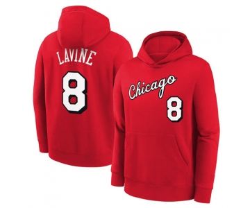 Men's Chicago Bulls #8 Zach lavine Red Pullover Hoodie