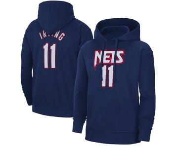 Men's Brooklyn Nets #11 Kyrie Irving 2022 Navy Pullover Hoodie