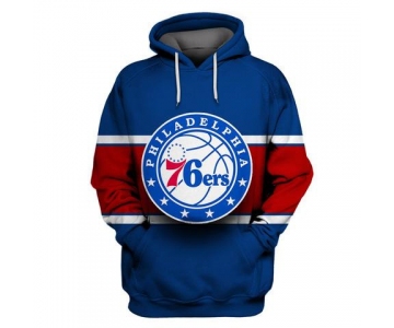 76ers Blue All Stitched Hooded Sweatshirt