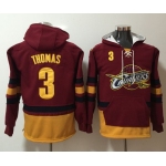 Cavaliers #3 Isaiah Thomas Red Name & Number Pullover NBA Hoodie