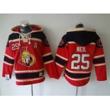 Men's Ottawa Senators #25 Chris Neil Old Time Hockey Red Hoodie