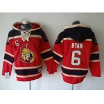 Men's Ottawa Senators #6 Bobby Ryan Old Time Hockey Red Hoodie