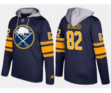 Adidas Buffalo Sabres 82 Nathan Beaulieu Name And Number Blue Hoodie