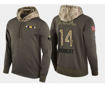 Nike Buffalo Sabres 14 Rene Robert Retired Olive Salute To Service Pullover Hoodie