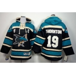 Old Time Hockey San Jose Sharks #19 Joe Thornton Black Kids Hoodie