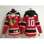 Old Time Hockey Chicago Blackhawks #10 Patrick Sharp Red Kids Hoodie