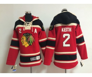 Old Time Hockey Chicago Blackhawks #2 Duncan Keith Red Kids Hoodie