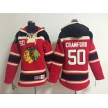 Old Time Hockey Chicago Blackhawks #50 Corey Crawford Red Kids Hoodie