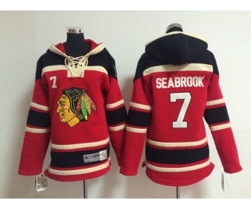 Old Time Hockey Chicago Blackhawks #7 Brent Seabrook Red Kids Hoodie