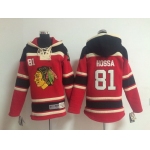 Old Time Hockey Chicago Blackhawks #81 Marian Hossa Red Kids Hoodie