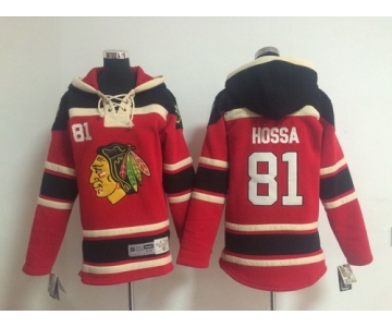 Old Time Hockey Chicago Blackhawks #81 Marian Hossa Red Kids Hoodie