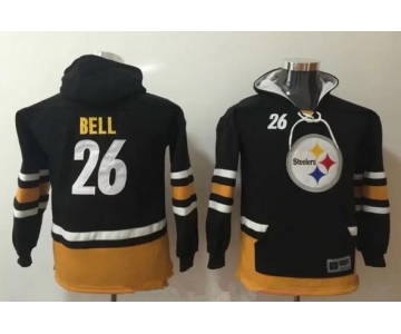 Youth Pittsburgh Steelers #26 Le'Veon Bell NEW Black Pocket Stitched NFL Pullover Hoodie