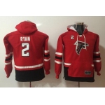 Youth Atlanta Falcons #2 Matt Ryan NEW Red Pocket Stitched NFL Pullover Hoodie