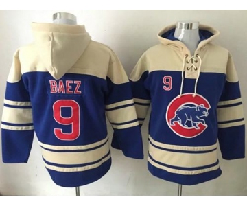 Cubs #9 Javier Baez Blue Sawyer Hooded Sweatshirt MLB Hoodie