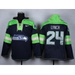 Nike Seattle Seahawks #24 Marshawn Lynch 2014 Navy Blue Hoodie