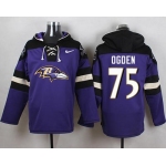 Nike Ravens #75 Jonathan Ogden Purple Player Pullover NFL Hoodie