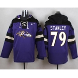 Nike Ravens #79 Ronnie Stanley Purple Player Pullover NFL Hoodie