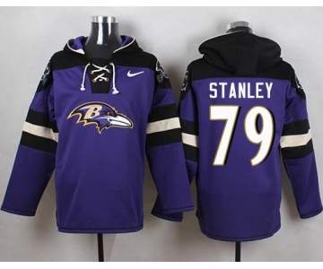 Nike Ravens #79 Ronnie Stanley Purple Player Pullover NFL Hoodie