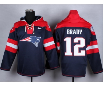 Nike New England Patriots #12 Tom Brady 2014 Blue Hoodie