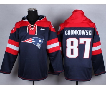 Nike New England Patriots #87 Rob Gronkowski 2014 Blue Hoodie