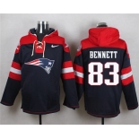 Nike Patriots #83 Martellus Bennett Navy Blue Player Pullover NFL Hoodie