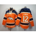 Denver Broncos #12 Paxton Lynch Orange Sawyer Hooded Sweatshirt NFL Hoodie