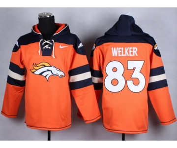 Nike Denver Broncos #83 Wes Welker 2014 Orange Hoodie