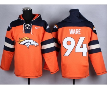 Nike Denver Broncos #94 DeMarcus Ware 2014 Orange Hoodie