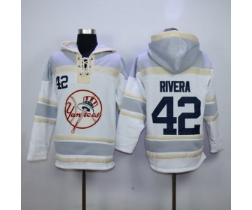 Men's New York Yankees #42 Mariano Rivera White Retired Player Home MLB Hoodie