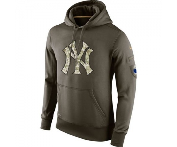 Men's New York Yankees Nike Olive Salute To Service KO Performance Hoodie