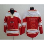 Men's LA Angels Of Anaheim #5 Albert Pujols Red Baseball MLB Hoodie