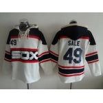 Men's Chicago White Sox #49 Chris Sale White Pullover Hoodie
