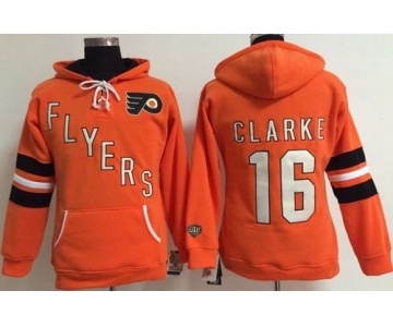 Philadelphia Flyers #16 Bobby Clarke Orange Women's Old Time Heidi NHL Hoodie