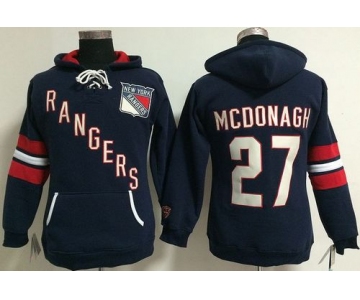 New York Rangers #27 Ryan McDonagh Navy Blue Women's Old Time Heidi NHL Hoodie