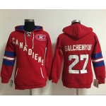 Montreal Canadiens #27 Alex Galchenyuk Red Women's Old Time Heidi NHL Hoodie