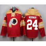 Nike Redskins #24 Josh Norman Burgundy Red Player Pullover NFL Hoodie