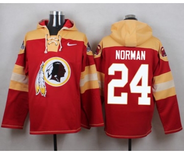 Nike Redskins #24 Josh Norman Burgundy Red Player Pullover NFL Hoodie