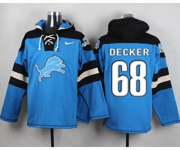 Nike Lions #68 Taylor Decker Blue Player Pullover NFL Hoodie