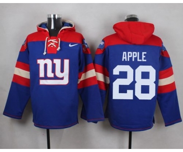 Nike Giants #28 Eli Apple Royal Blue Player Pullover NFL Hoodie