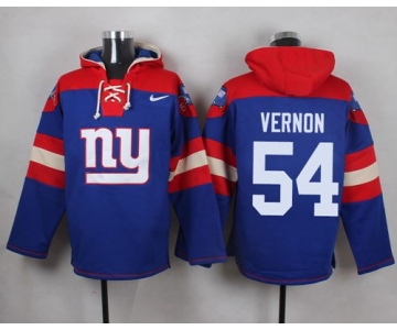 Nike Giants #54 Olivier Vernon Royal Blue Player Pullover NFL Hoodie