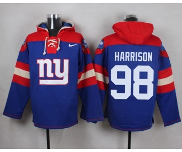 Nike Giants #98 Damon Harrison Royal Blue Player Pullover NFL Hoodie