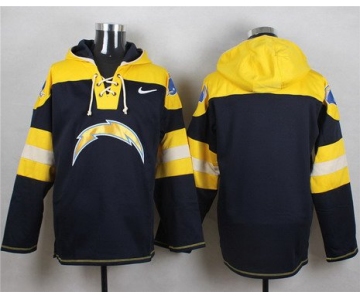 Men's San Diego Chargers Blank Navy Blue Team Color 2014 NFL Nike Hoodie