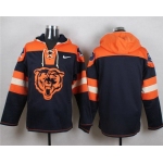 Men's Chicago Bears Blank Navy Blue Team Color 2014 NFL Nike Hoodie