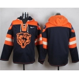 Men's Chicago Bears Blank Navy Blue Team Color 2014 NFL Nike Hoodie