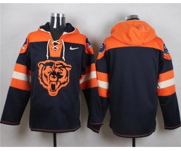 Men's Chicago Bears Blank Navy Blue Team Color 2014 NFL Nike Hoodie